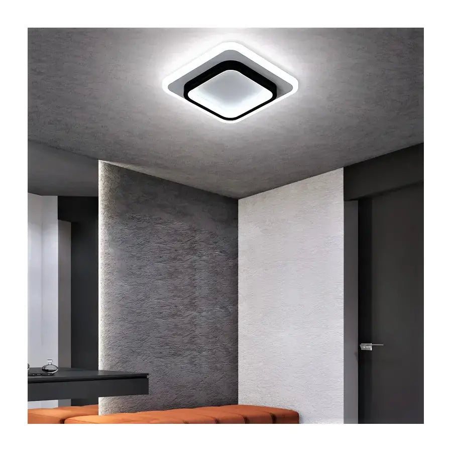 Plafoniera LED KHAI 20W, lumina Rece/Calda/Neutra , Alb Negru