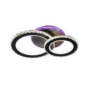Lustra LED cu telecomanda si cristal MEILI ZAFINA RGB 106W, 2 Cercuri, lumina Rece/Calda/Neutra, Dimabila, Negru Lustre LED Cristal Default Title Alessandro Design