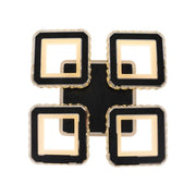 Lustra LED cu telecomanda si cristal LEILA RGB 69W, 4 Patrate, lumina Rece/Calda/Neutra, Dimabila, Negru Lustre LED cu Telecomanda Default Title Alessandro Design
