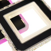Lustra LED cu telecomanda si cristal LEILA RGB 69W, 4 Patrate, lumina Rece/Calda/Neutra, Dimabila, Negru Lustre LED cu Telecomanda Default Title Alessandro Design