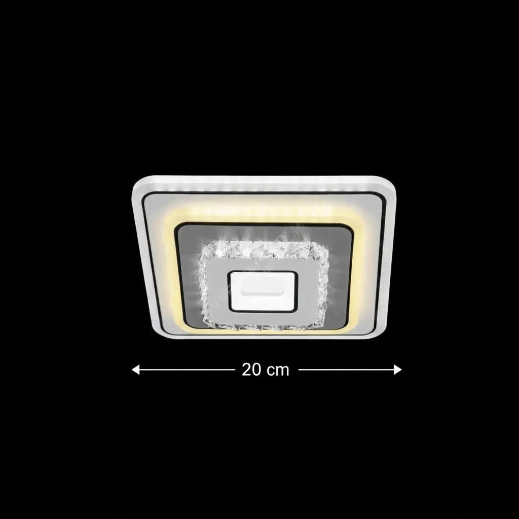 Lustra LED cu cristal MITA 39W, 20x20cm, Patrata, Lumina Rece/Calda/Neutra, Alb Lustre LED Default Title Alessandro Design