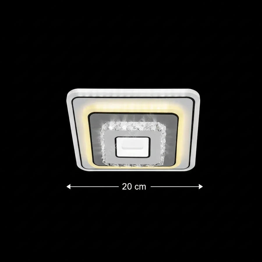 Lustra LED cu cristal MITA 39W, 20x20cm, Patrata, Lumina Rece/Calda/Neutra, Alb Lustre LED Default Title Alessandro Design