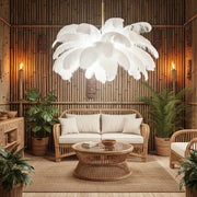 Candelabru Modern Minoss, 8W, Lumina Rece 6000K, Diametru 75 cm, Pene, Alb Candelabre Moderne Default Title Alessandro Design