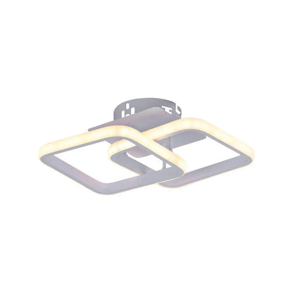 Lustra LED LILIA 20W, 2 Patrate, lumina Rece/Calda/Neutra, Alb