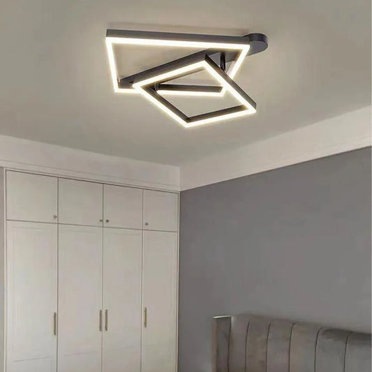 Lustra LED cu telecomanda PAPINI 112W, 2 Patrate, lumina Rece/Calda/Neutra, Dimabila, Negru Lustre LED cu Telecomanda Default Title Alessandro Design