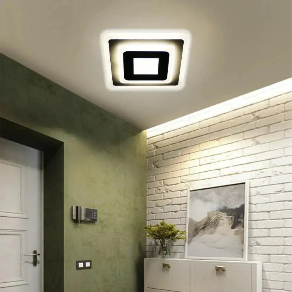 Lustra LED MORNIKA 14W, Diametru 25cm, Patrata, lumina Neutra, Alb Lustra LED Default Title Alessandro Design
