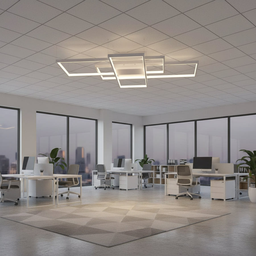Lustra LED cu telecomanda LANDEN 84W, 3 Elemente, lumina Rece/Calda/Neutra, Dimabila, Alb Lustre LED cu Telecomanda Default Title Alessandro Design