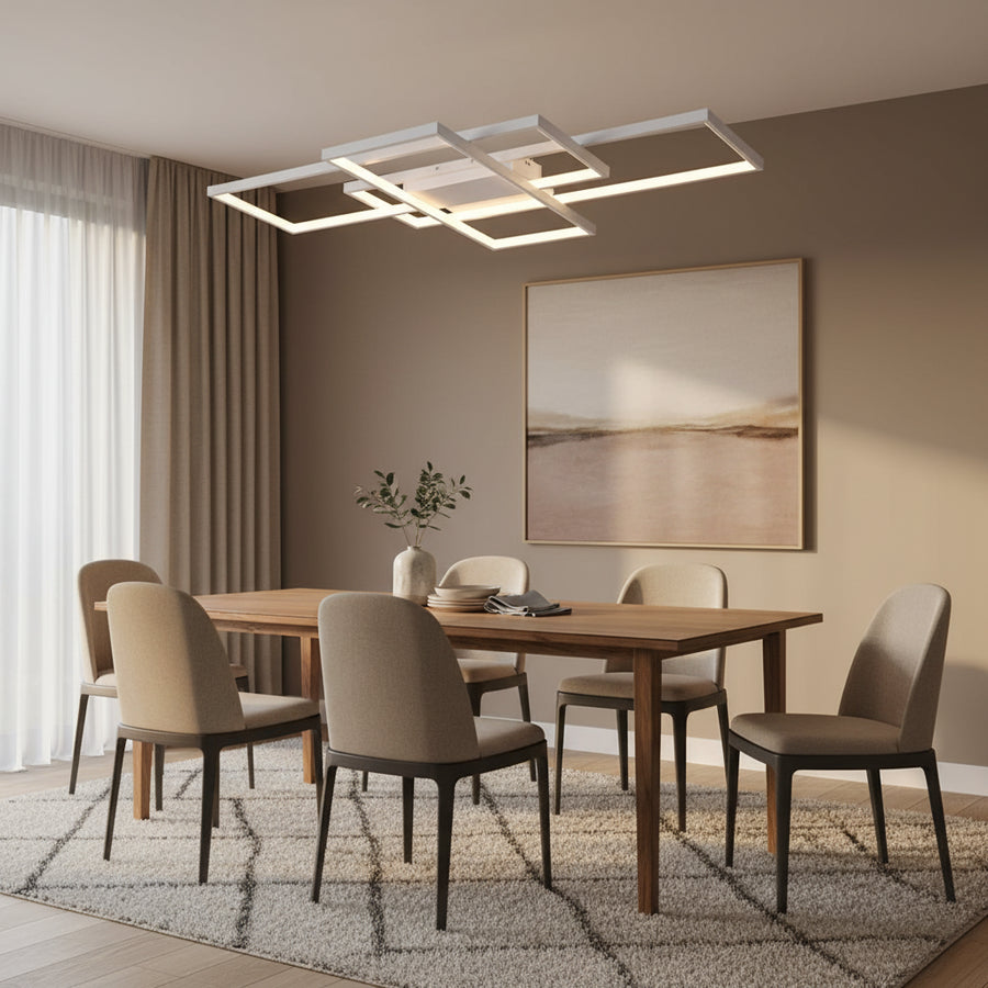 Lustra LED cu telecomanda LANDEN 84W, 3 Elemente, lumina Rece/Calda/Neutra, Dimabila, Alb Lustre LED cu Telecomanda Default Title Alessandro Design