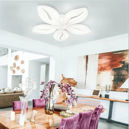 Lustra LED cu telecomanda ORCHID 66W, 5 Petale, lumina Rece/Calda/Neutra, Dimabila, Alb Lustre LED cu Telecomanda Default Title Alessandro Design