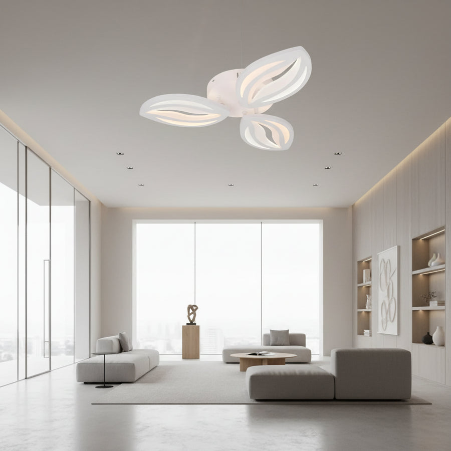 Lustra LED cu telecomanda ORCHID 40W, 3 Petale, lumina Rece/Calda/Neutra, Dimabila, Alb Lustre LED cu Telecomanda Default Title Alessandro Design