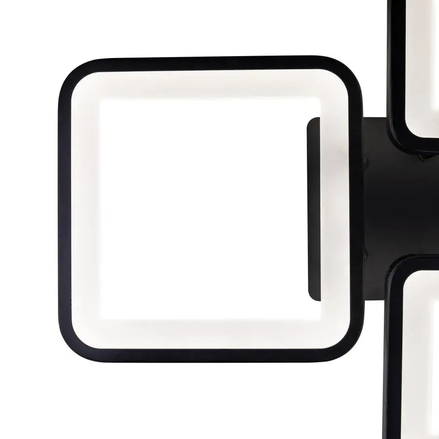 Lustra LED cu telecomanda MUGE 112W, 4 Patrate, lumina Rece/Calda/Neutra, Dimabila, Negru Lustre LED cu Telecomanda Default Title Alessandro Design