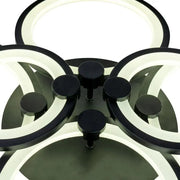 Lustra LED cu telecomanda ALANI 152W, 6 Cercuri, lumina Rece/Calda/Neutra, Dimabila, Negru Lustre LED cu Telecomanda Default Title Alessandro Design