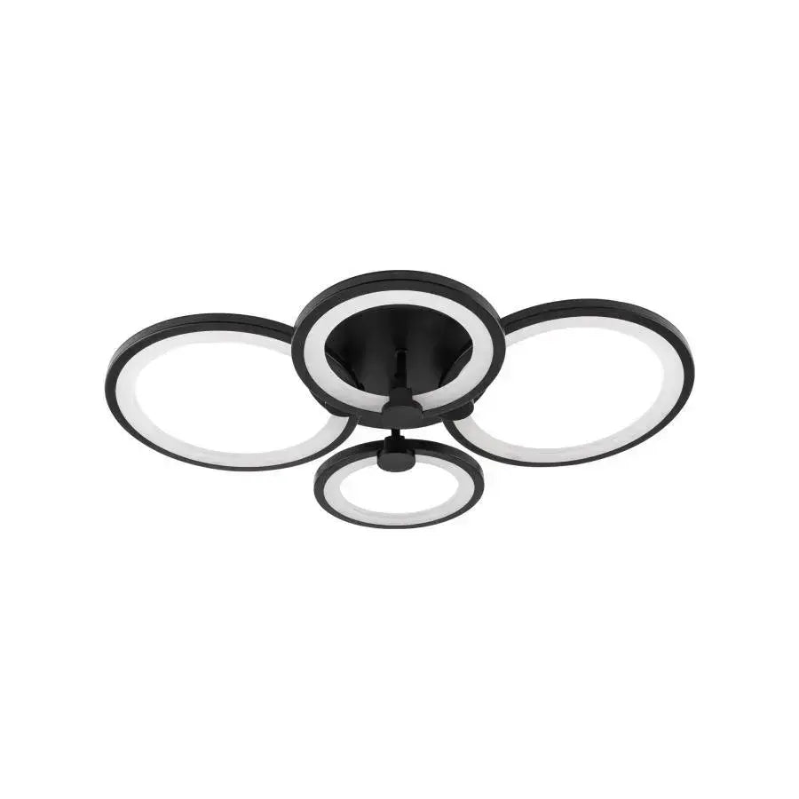 Lustra LED cu telecomanda ALANI 88W, 4 Cercuri, lumina Rece/Calda/Neutra, Dimabila, Negru Lustre LED cu Telecomanda Default Title Alessandro Design