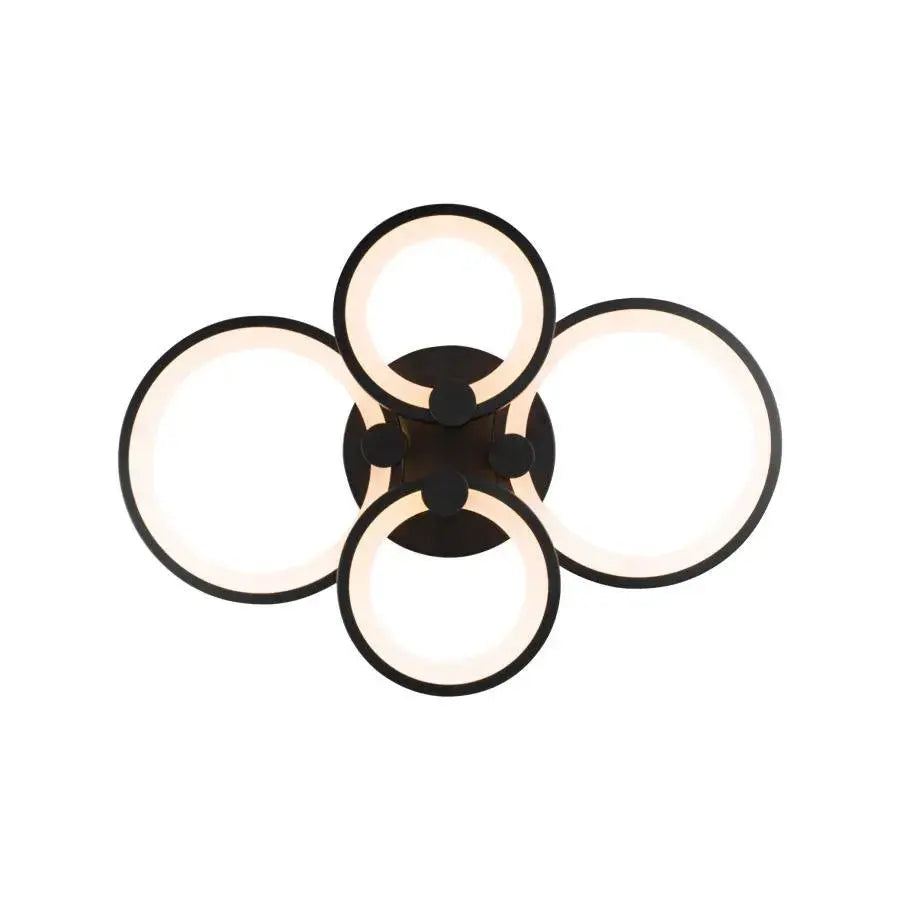 Lustra LED cu telecomanda ALANI 88W, 4 Cercuri, lumina Rece/Calda/Neutra, Dimabila, Negru Lustre LED cu Telecomanda Default Title Alessandro Design