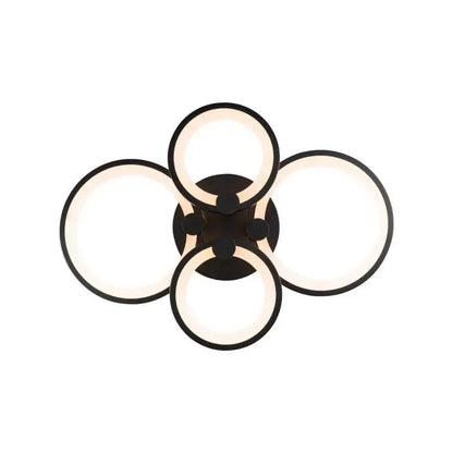 Lustra LED cu telecomanda ALANI 88W, 4 Cercuri, lumina Rece/Calda/Neutra, Dimabila, Negru Lustre LED cu Telecomanda Default Title Alessandro Design