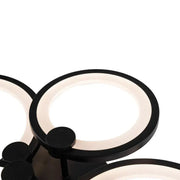 Lustra LED cu telecomanda ALANI 88W, 4 Cercuri, lumina Rece/Calda/Neutra, Dimabila, Negru Lustre LED cu Telecomanda Default Title Alessandro Design