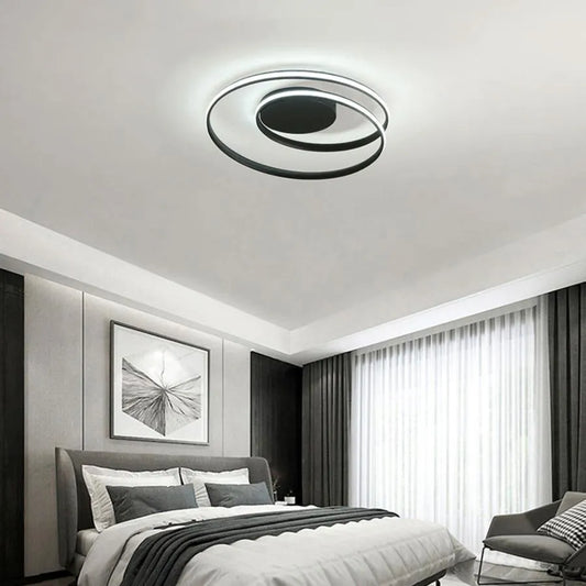 Lustra LED cu telecomanda VECTOR ARCADIA 56W, lumina Rece/Calda/Neutra, Dimabila, Negru Lustre LED cu Telecomanda Default Title Alessandro Design