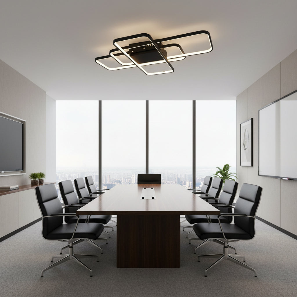 Lustra LED IANUSIS cu telecomanda 95W, 3 Elemente, lumina Rece/Calda/Neutra, Dimabila, Negru Lustre LED cu Telecomanda Default Title Alessandro Design