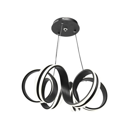 Lustra LED suspendata cu telecomanda INFINITY TWIST 180W, Ondulata, lumina Rece/Calda/Neutra, Dimabila, Negru, Inaltime Reglabila Lustre Moderne Default Title Alessandro Design