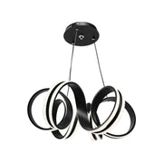Lustra LED suspendata cu telecomanda INFINITY TWIST 180W, Ondulata, lumina Rece/Calda/Neutra, Dimabila, Negru, Inaltime Reglabila Lustre Moderne Default Title Alessandro Design