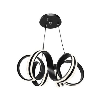 Lustra LED suspendata cu telecomanda INFINITY TWIST 180W, Ondulata, lumina Rece/Calda/Neutra, Dimabila, Negru, Inaltime Reglabila Lustre Moderne Default Title Alessandro Design