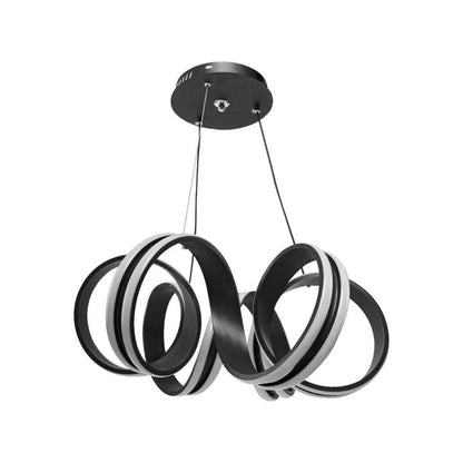 Lustra LED suspendata cu telecomanda INFINITY TWIST 180W, Ondulata, lumina Rece/Calda/Neutra, Dimabila, Negru, Inaltime Reglabila Lustre Moderne Default Title Alessandro Design