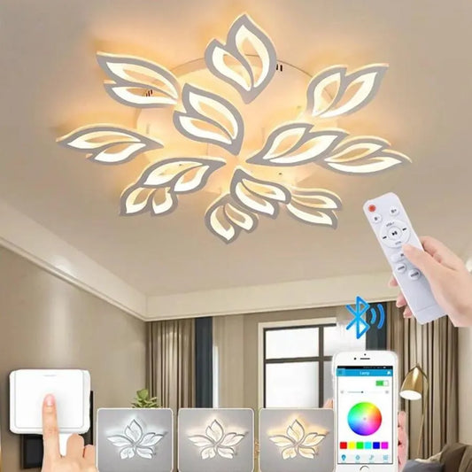 Lustra LED cu telecomanda LILY 147W, 12 Elemente, lumina Rece/Calda/Neutra, Dimabila, Alb Lustre LED cu Telecomanda Default Title Alessandro Design