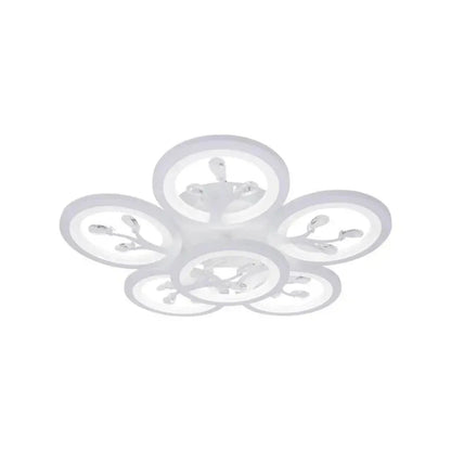 Lustra LED cu telecomanda si cristal DAISY 78W, 6 Elemente, lumina Rece/Calda/Neutra, Dimabila, Alb Lustre LED cu Telecomanda Default Title Alessandro Design