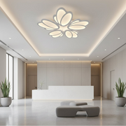 Lustra LED cu telecomanda TULIP 81W, 5 Petale, lumina Rece/Calda/Neutra, Dimabila, Alb Lustre LED cu Telecomanda Default Title Alessandro Design