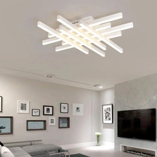 Lustra LED cu telecomanda MORA 160W, 8 Elemente, Liniara, lumina Rece/Calda/Neutra, Dimabila, Alb Lustre LED cu Telecomanda Default Title Alessandro Design
