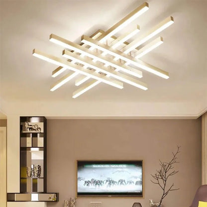 Lustra LED cu telecomanda MORA 160W, 8 Elemente, Liniara, lumina Rece/Calda/Neutra, Dimabila, Alb Lustre LED cu Telecomanda Default Title Alessandro Design