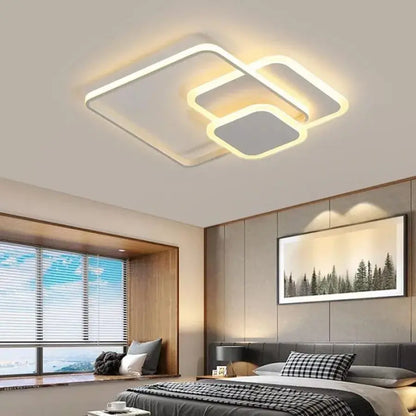 Lustra LED cu telecomanda ANEMONA 75W, 3 Patrate, lumina Rece/Calda/Neutra, Dimabila, Alb Lustre LED cu Telecomanda Default Title Alessandro Design