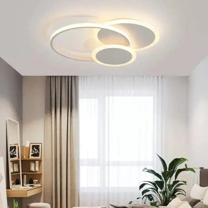 Lustra LED cu telecomanda SILVIAN, 58W, 3 Cercuri, lumina Rece/Calda/Neutra, Dimabila, Alb Lustre LED cu Telecomanda Default Title Alessandro Design