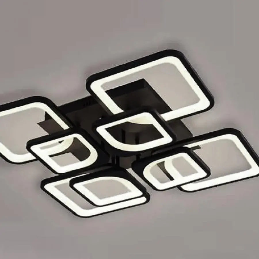 Lustra LED cu telecomanda FELY 192W, 8 Patrate, lumina Rece/Calda/Neutra, Dimabila, Alb Lustre LED cu Telecomanda Default Title Alessandro Design