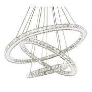 Lustra LED suspendata cu telecomanda si cristal TEATRU 36W, 3 Cercuri, lumina Rece/Calda/Neutra, Dimabila, Crom Lucios, Inaltime Reglabila Lustre LED Cristal Default Title Alessandro Design