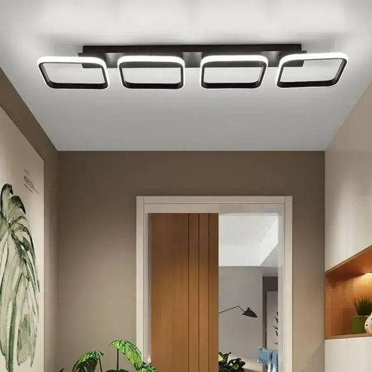 Lustra LED VERTEX 45W, 4 Patrate, Liniara, lumina Rece/Calda/Neutra, Neagra Lustre LED Default Title Alessandro Design