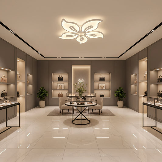 Lustra LED cu telecomanda JASMINE 66W, 5 Petale, lumina Rece/Calda/Neutra, Dimabila, Alb Lustre LED cu Telecomanda Default Title Alessandro Design