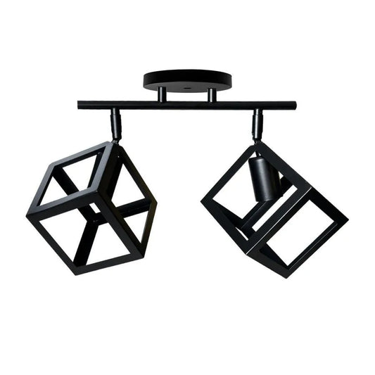 Lustra Forma Cub, STRUKTUR Duo, 2xE27, Negru, Metal Lustre Industrial Default Title Alessandro Design