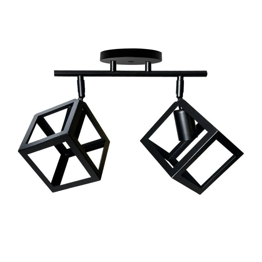 Lustra Forma Cub, STRUKTUR Duo, 2xE27, Negru, Metal Lustre Industrial Default Title Alessandro Design