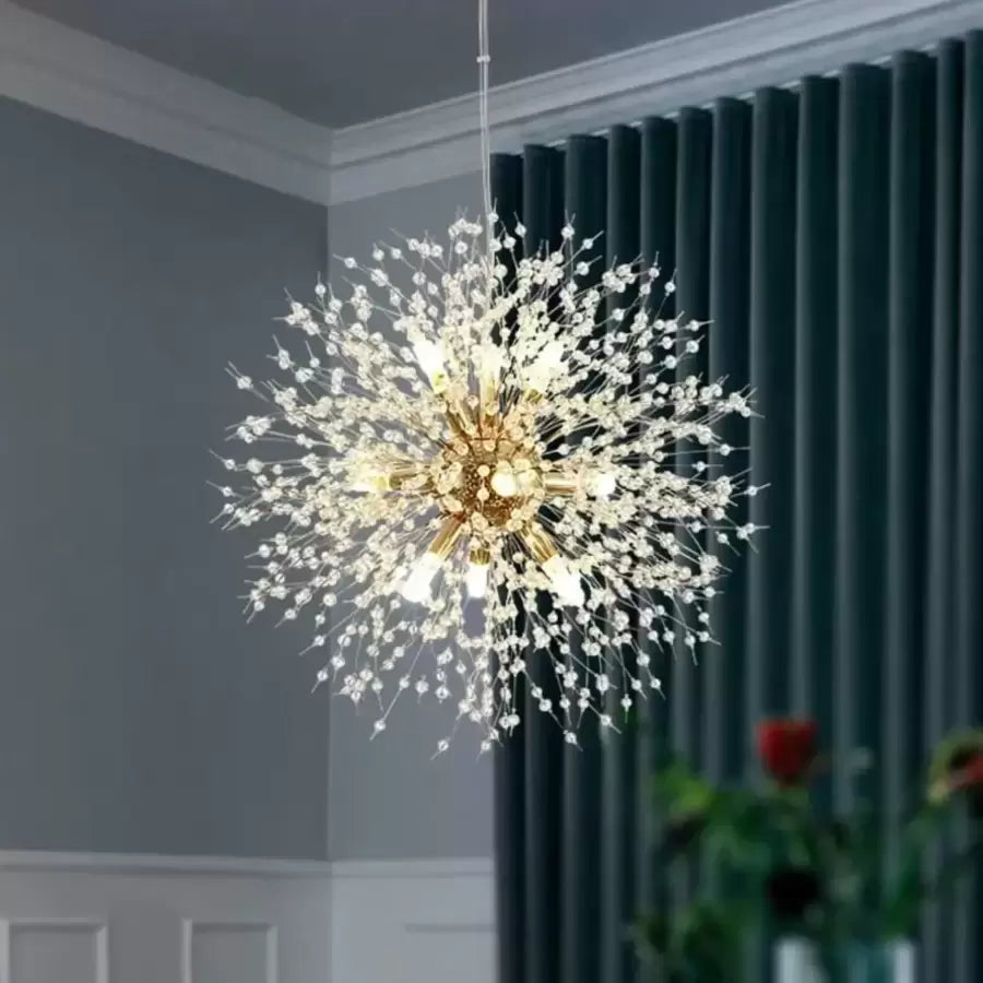 Candelabru Cristal Schönbrunn, 9x G9, Diametru 50 cm, Auriu Lucios, Inaltime Reglabila Candelabre Moderne Default Title Alessandro Design