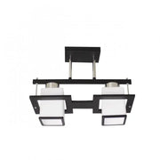 Lustra Clasica Aramis cu Lemn Abajur Patrat 2X E27 Gri Negru Lustre Clasice Default Title Alessandro Design