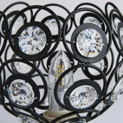 Lustra Vera, 1x E27, Diametru 18cm, Negru, Metal si Cristal Lustre Clasice Default Title Alessandro Design