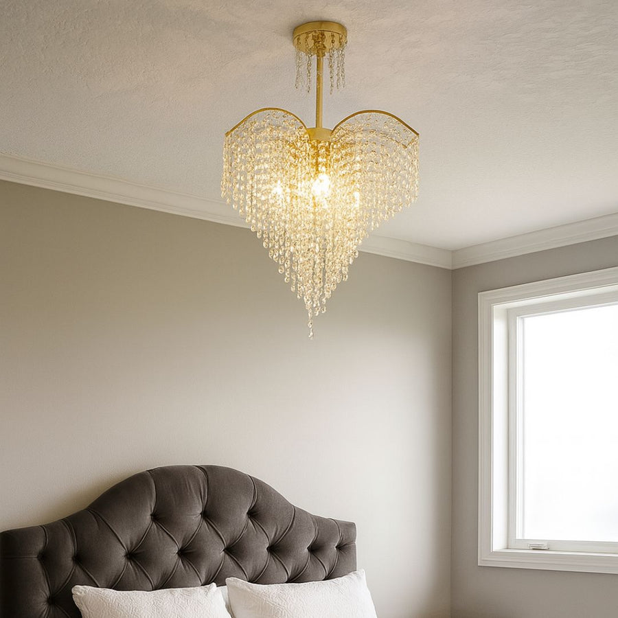 Candelabru Cristal Ander, 4xE14, Diametru 45cm, Auriu Candelabre Cristal Default Title Alessandro Design