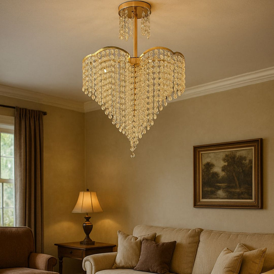 Candelabru Cristal Ander, 4xE14, Diametru 45cm, Auriu Candelabre Cristal Default Title Alessandro Design