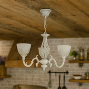 Lustra VINTAGE, tip Pendul cu brate, COTTAGE, Circulara, 3xE27, Sticla si Metal, Alb Lustre Clasice Default Title Alessandro Design