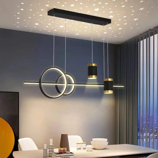 Lustra LED suspendata cu telecomanda PAULINA 60W, lumina Rece/Calda/Neutra, Dimabila, Negru, Inaltime Reglabila Lustre LED cu Telecomanda Default Title Alessandro Design