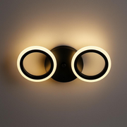Lustra LED MARA 28W, 2 Cercuri, lumina Rece/Calda/Neutra, Negru