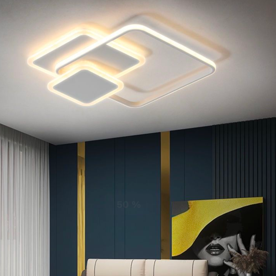 Lustra LED cu telecomanda ANEMONA 75W, 3 Patrate, lumina Rece/Calda/Neutra, Dimabila, Alb Lustre LED cu Telecomanda Default Title Alessandro Design