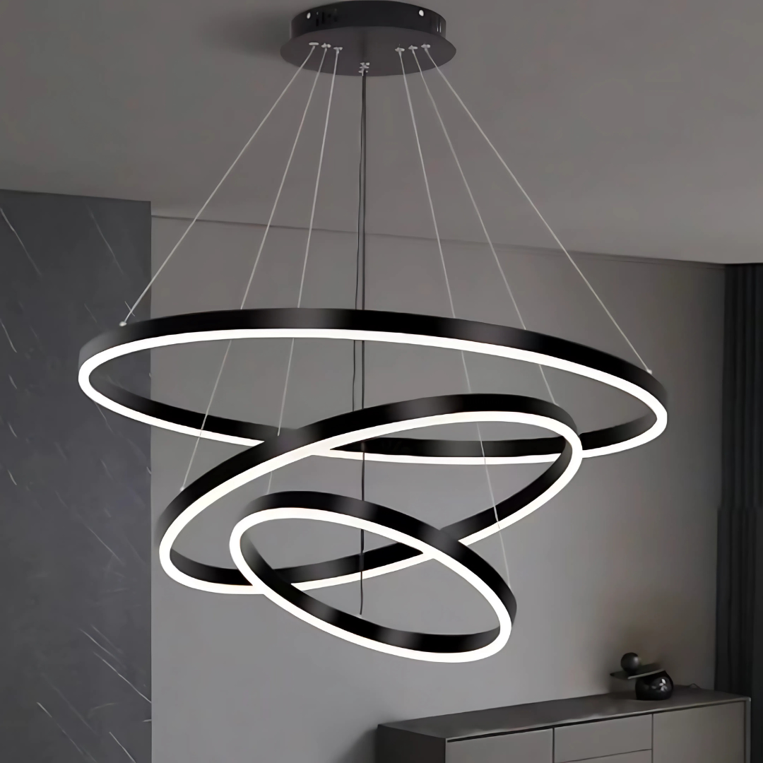 Lustra LED suspendata PAGANO 95W, Lumina Rece/Calda/Neutra, Negru, Inaltime Reglabila Lustre Moderne Default Title Alessandro Design