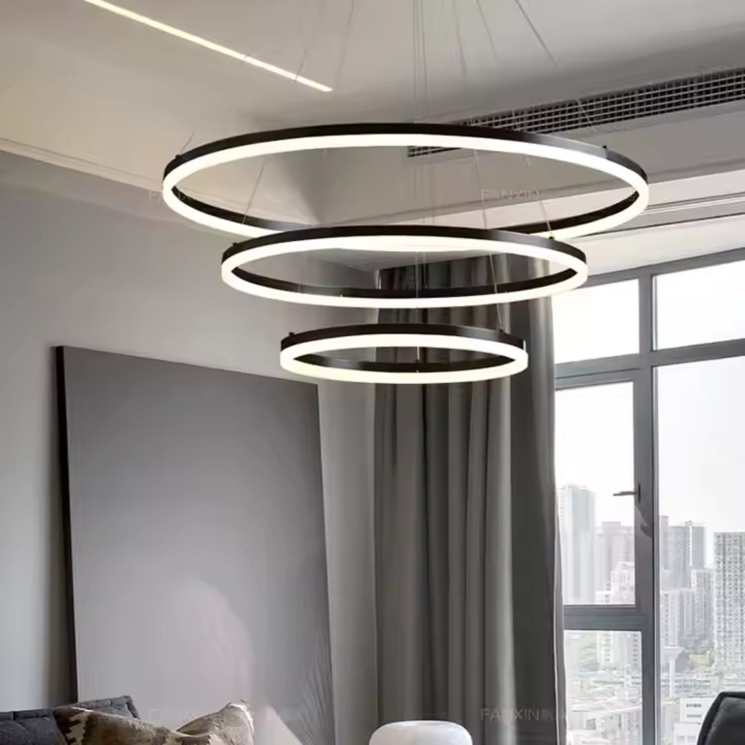 Lustra LED suspendata PAGANO 95W, Lumina Rece/Calda/Neutra, Negru, Inaltime Reglabila Lustre Moderne Default Title Alessandro Design